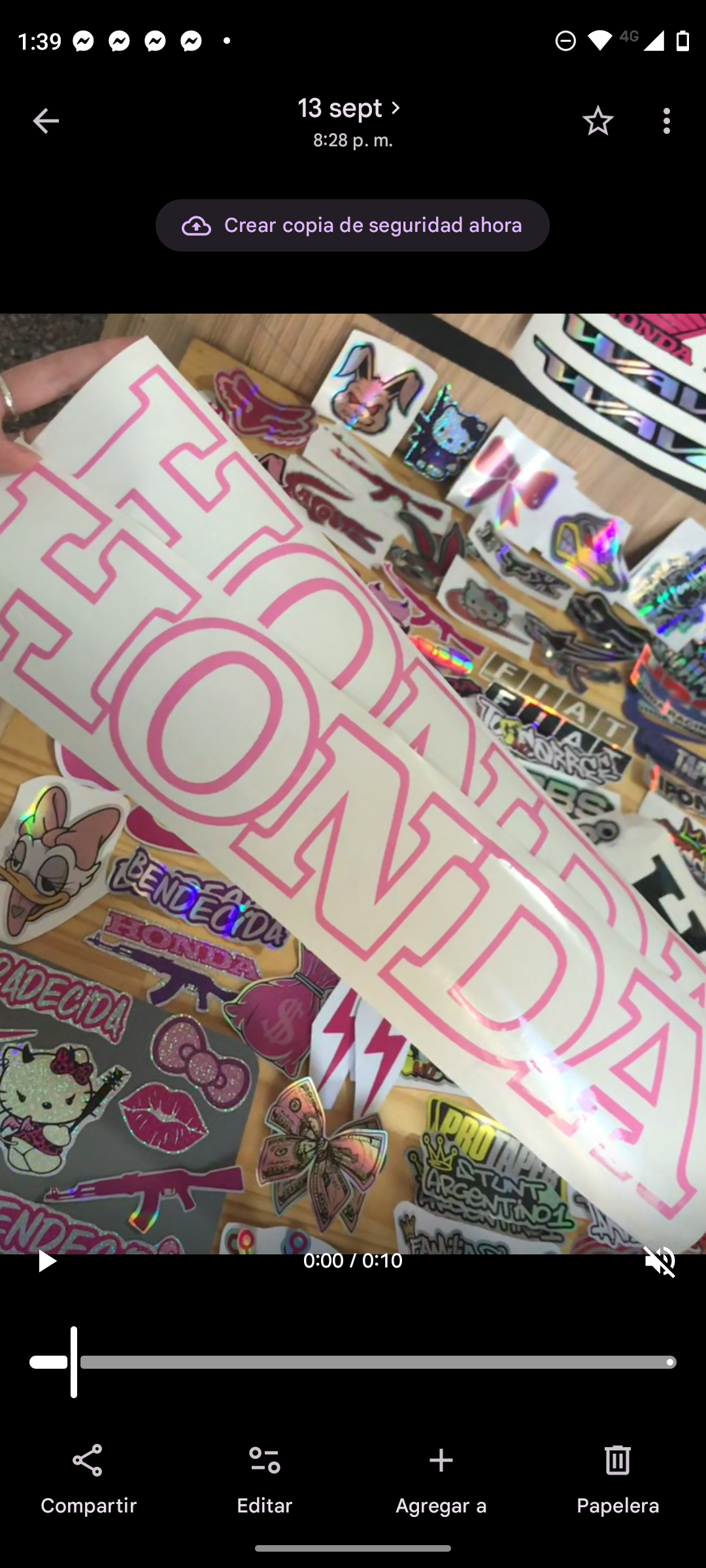 Calcos HONDA grande modelo 5 rosa