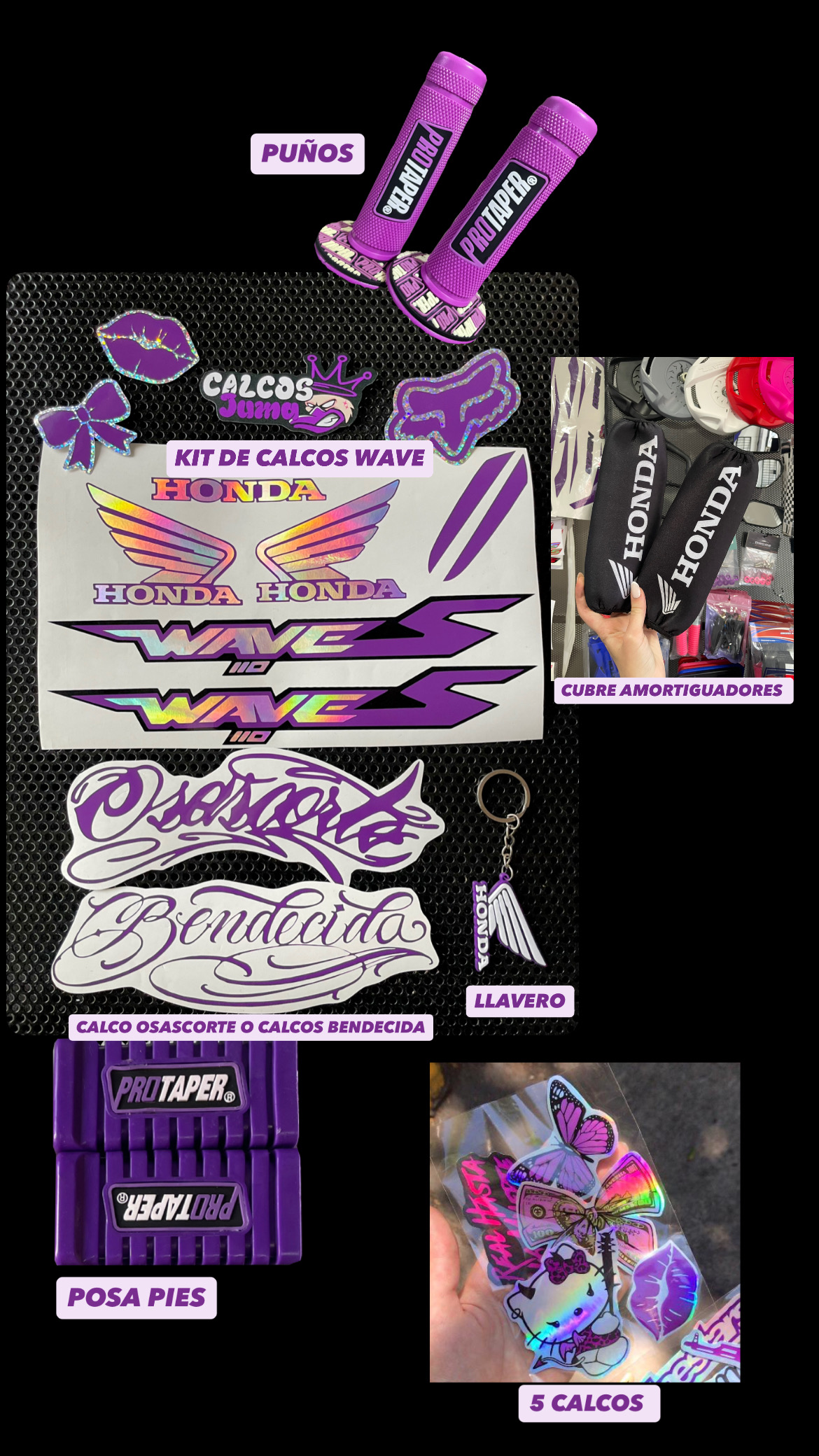 combo WAVE S morado completo