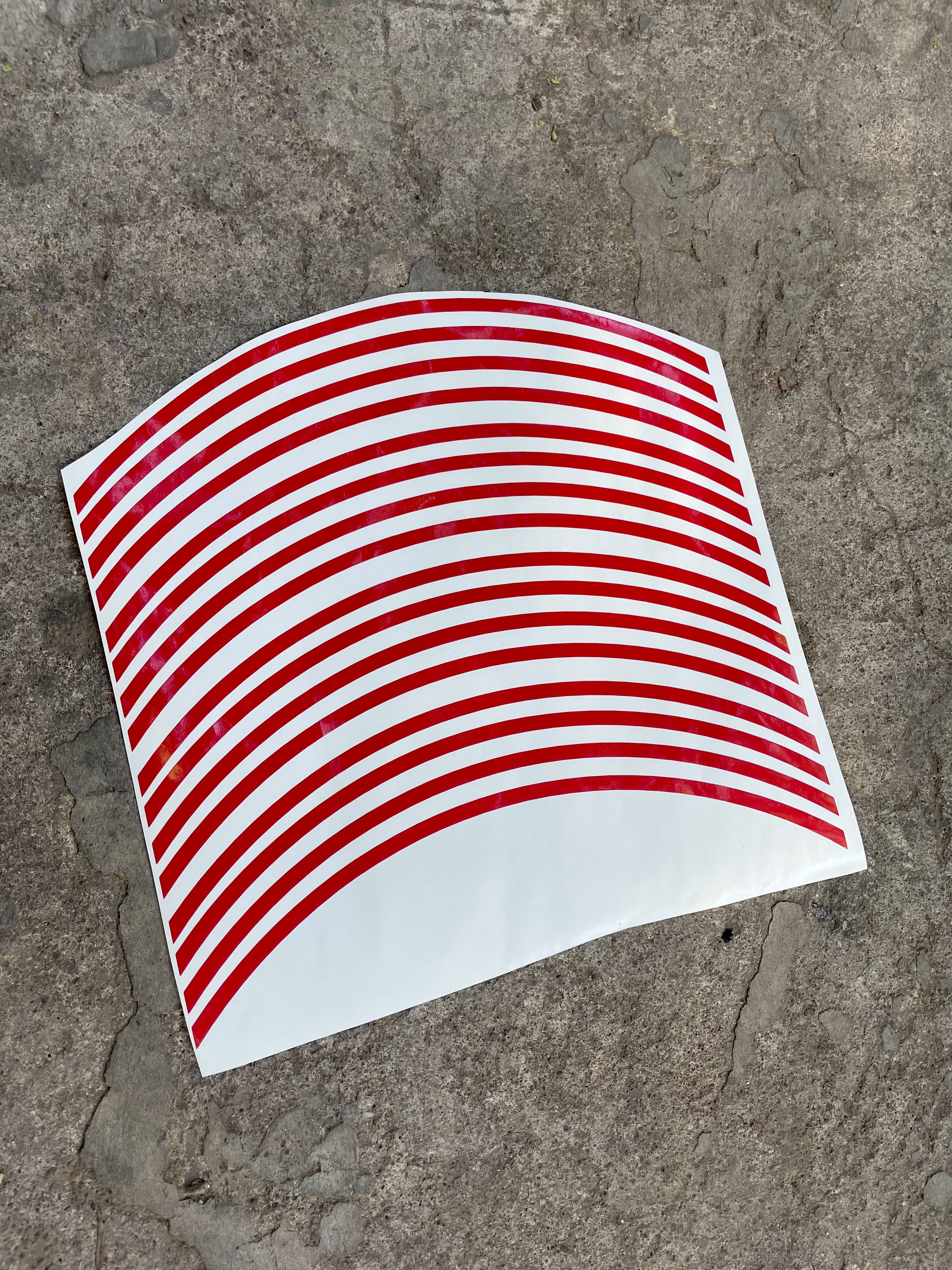 Calcos llantas tiras rojas